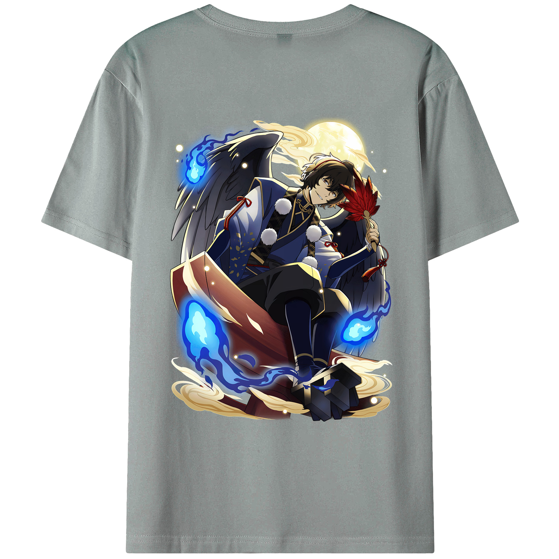 （画像用） 文豪ストレイドッグス Bungo Stray Dogs 綿100％ メンズ半袖Tシャツ（バックプリント） 通気性